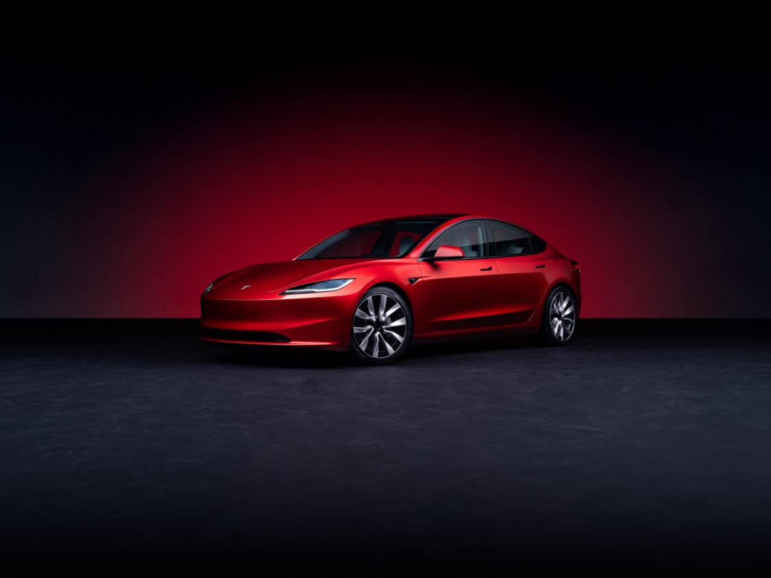Image showcasing 2024 Tesla Model 3 Highland front driver profile