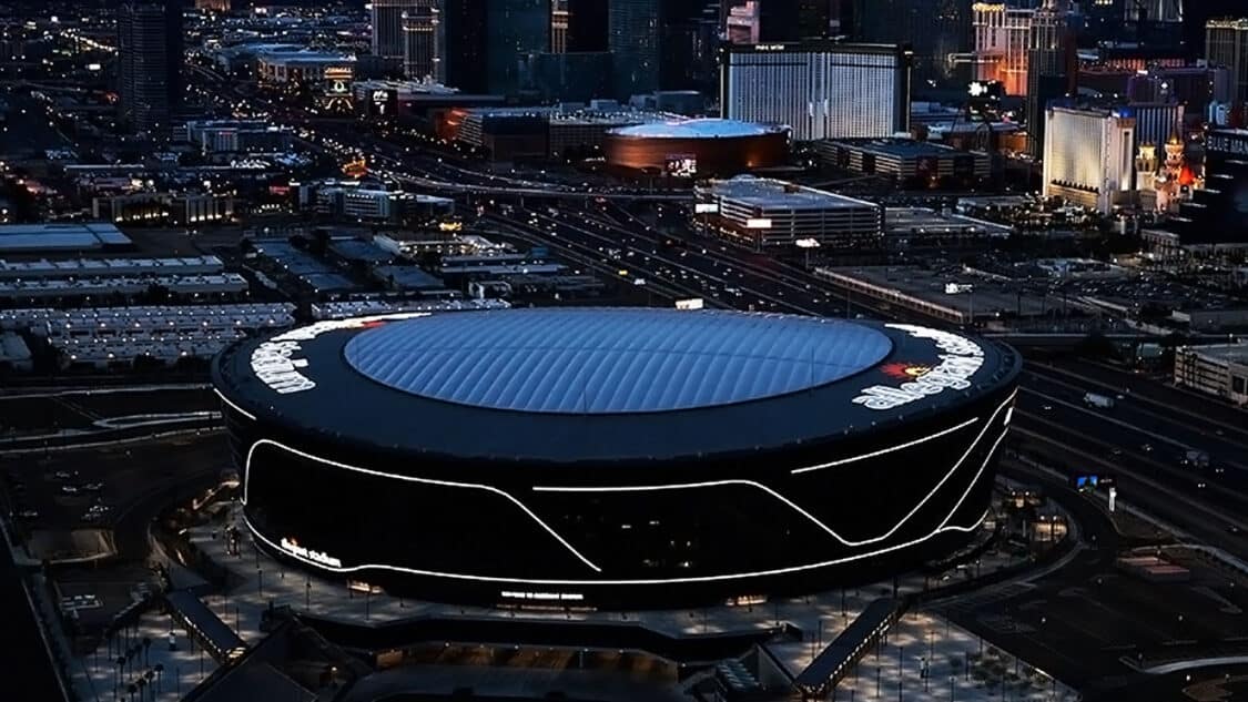Allegiant Stadium aerial view will soon have Blink EV charging available