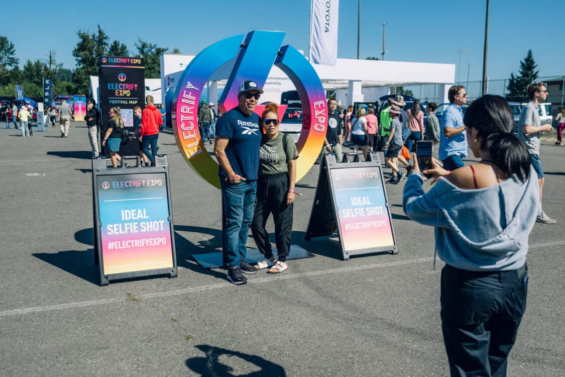 Electrify Expo partners with Amazon for Amazon Recharge Zone across all 8 tour locations in 2024 - selfie shot