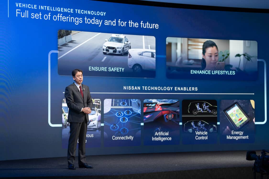 Nissan The Arc business plan - Makoto Uchida presenting vehicle intelligence technology with full set of offerings