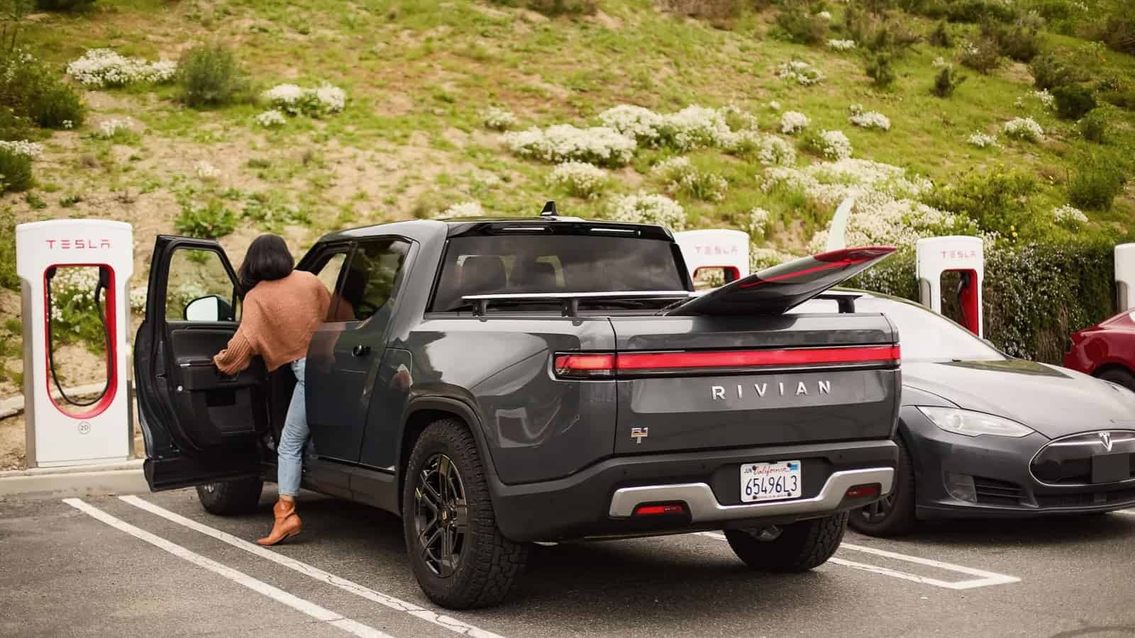 Rivian Vehicles Now Compatible with Tesla Supercharger Network