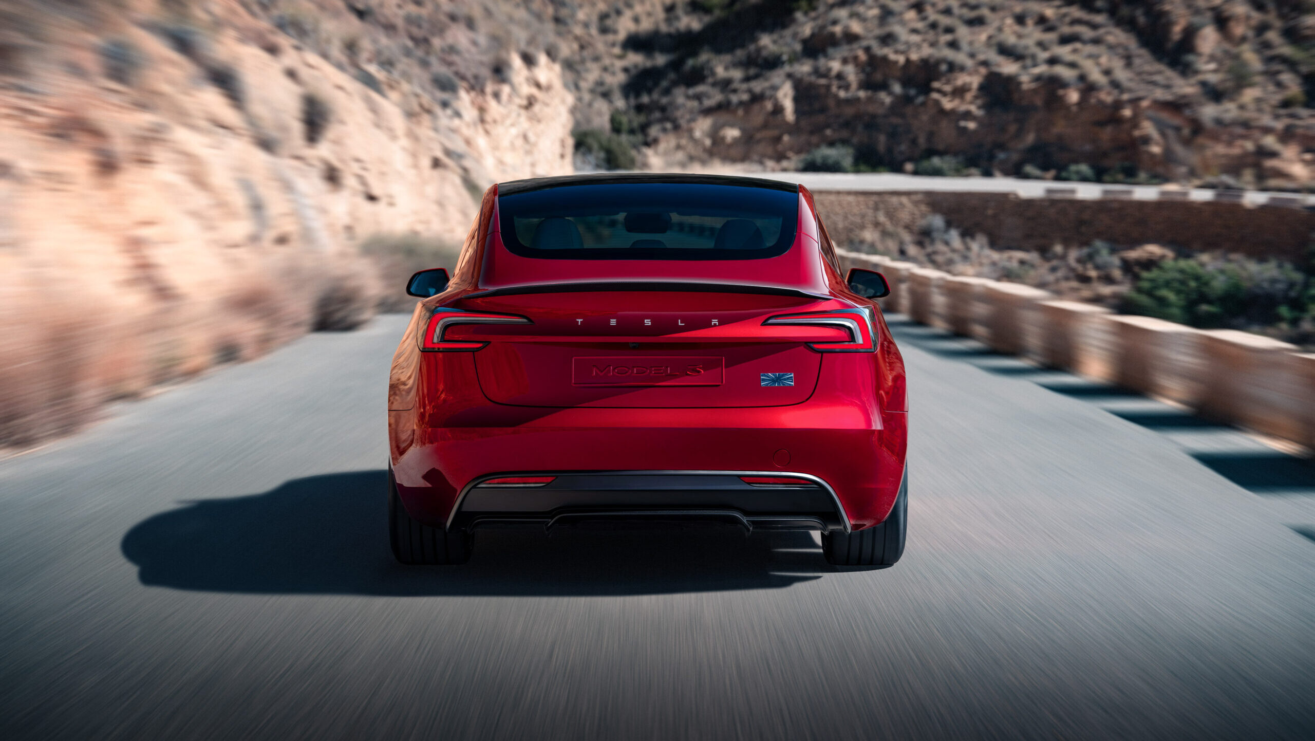 2024 Tesla Model 3 Highland Performance rear red