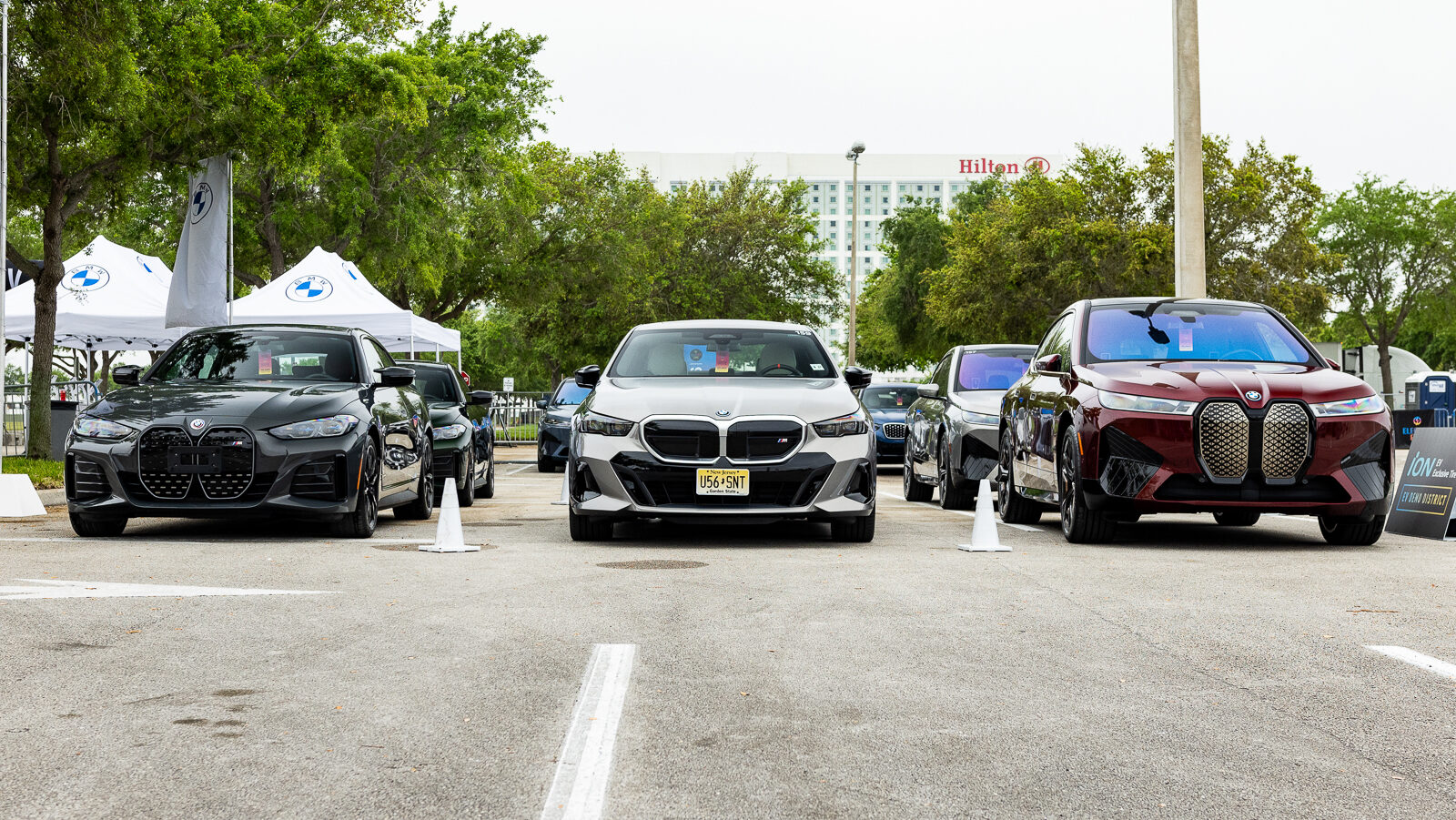 BMW Electric Vehicle Sales Jump 12.7% in Q1 2024, Ongoing Expansion - Electrify Expo Orlando Hankook EV Demo District BMW i4 i5 iX