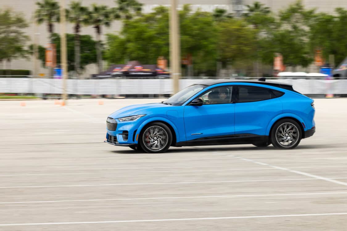 Electrify Expo Orlando Hankook EV Demo District Ford Mustang Mach-E blue