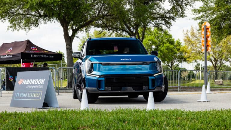 Electrify Expo Orlando Hankook EV Demo District Kia EV9 front profile