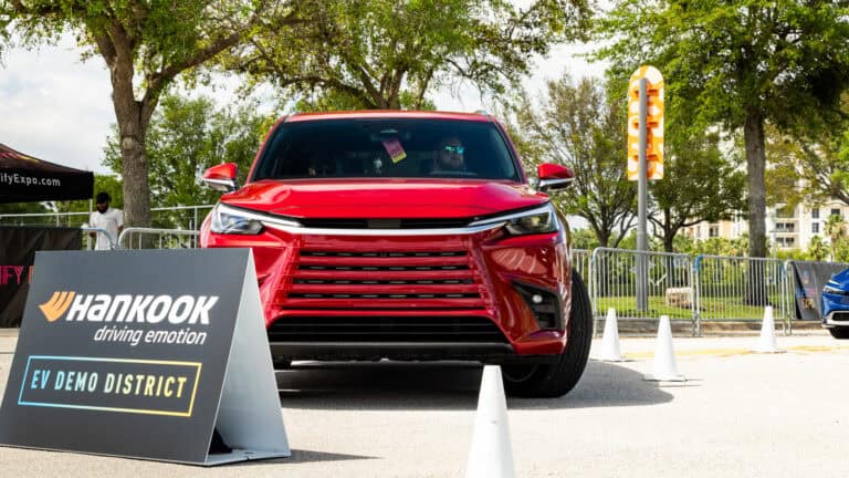 Electrify Expo Orlando Hankook EV Demo District Toyota TX 500h front profile red