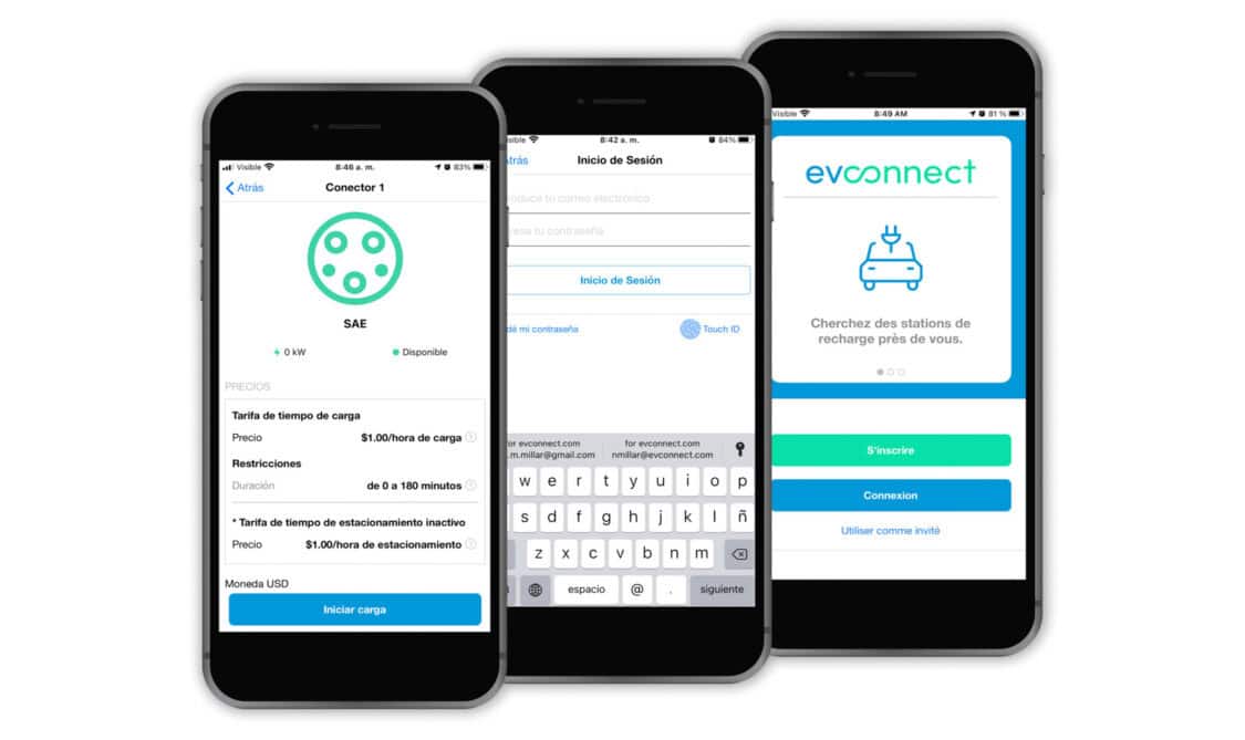 EV Connect EV charging app supports additional languages - iPhone