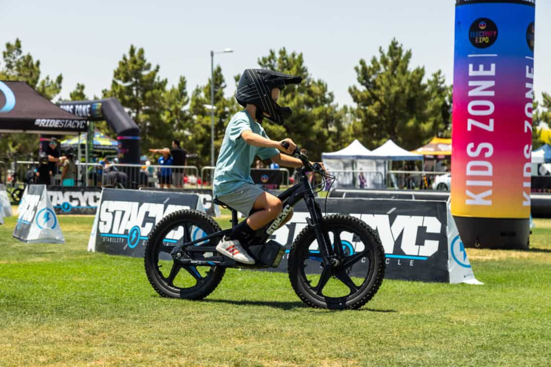 Electrify Expo Phoenix 2024 - Stacyc kids ebike demo