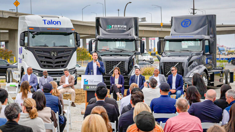 Forum Mobility truck charging depot groundbreaking at the Port of Long Beach
