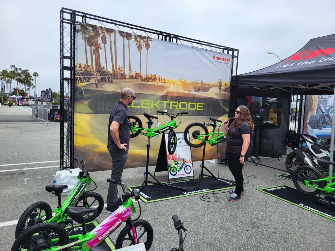 Kawasaki Debuts 2025 Elektrode Electric Balance Bike for Kids at Electrify Expo Industry Day Long Beach