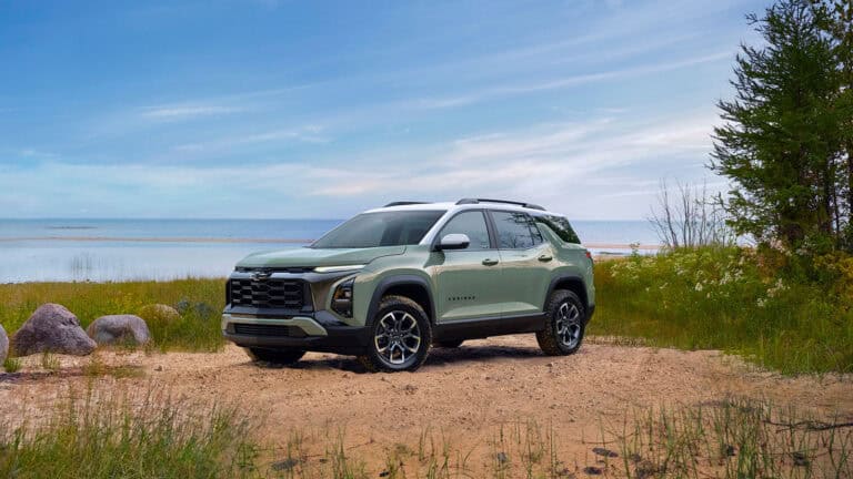 GM Chevrolet Equinox front-side view parked on a beach