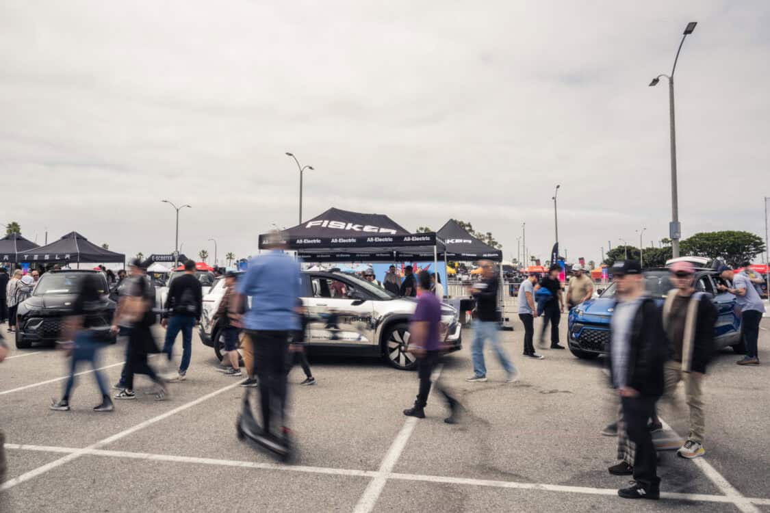 Fisker Ocean electric SUV test ride demo at Electrify Expo Long Beach