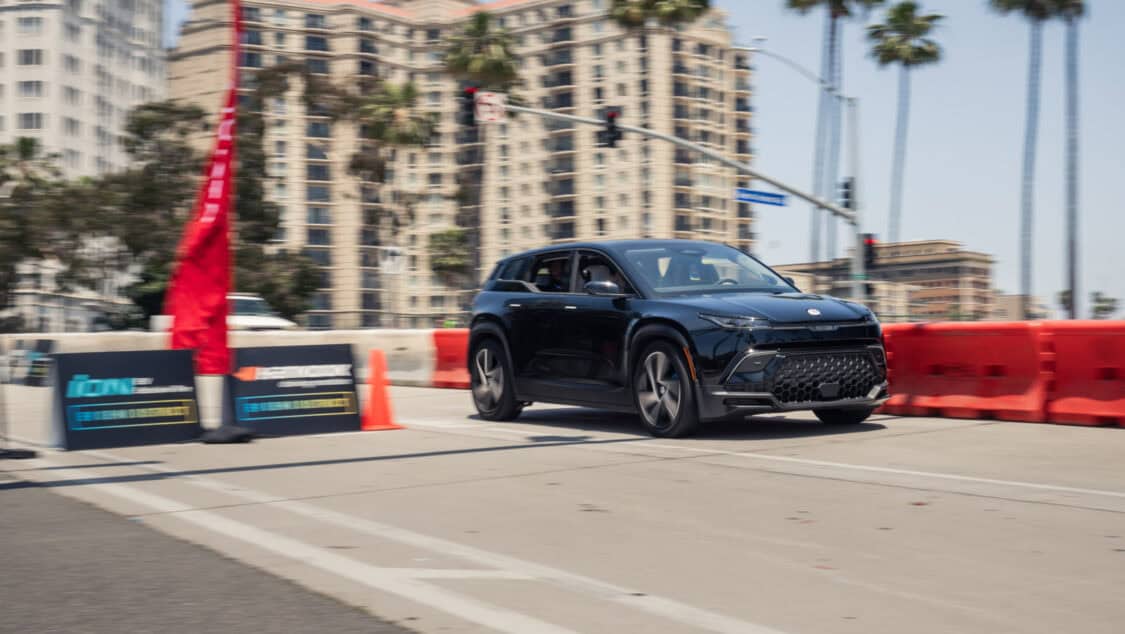 Ocean electric SUV test ride demo at Electrify Expo Long Beach