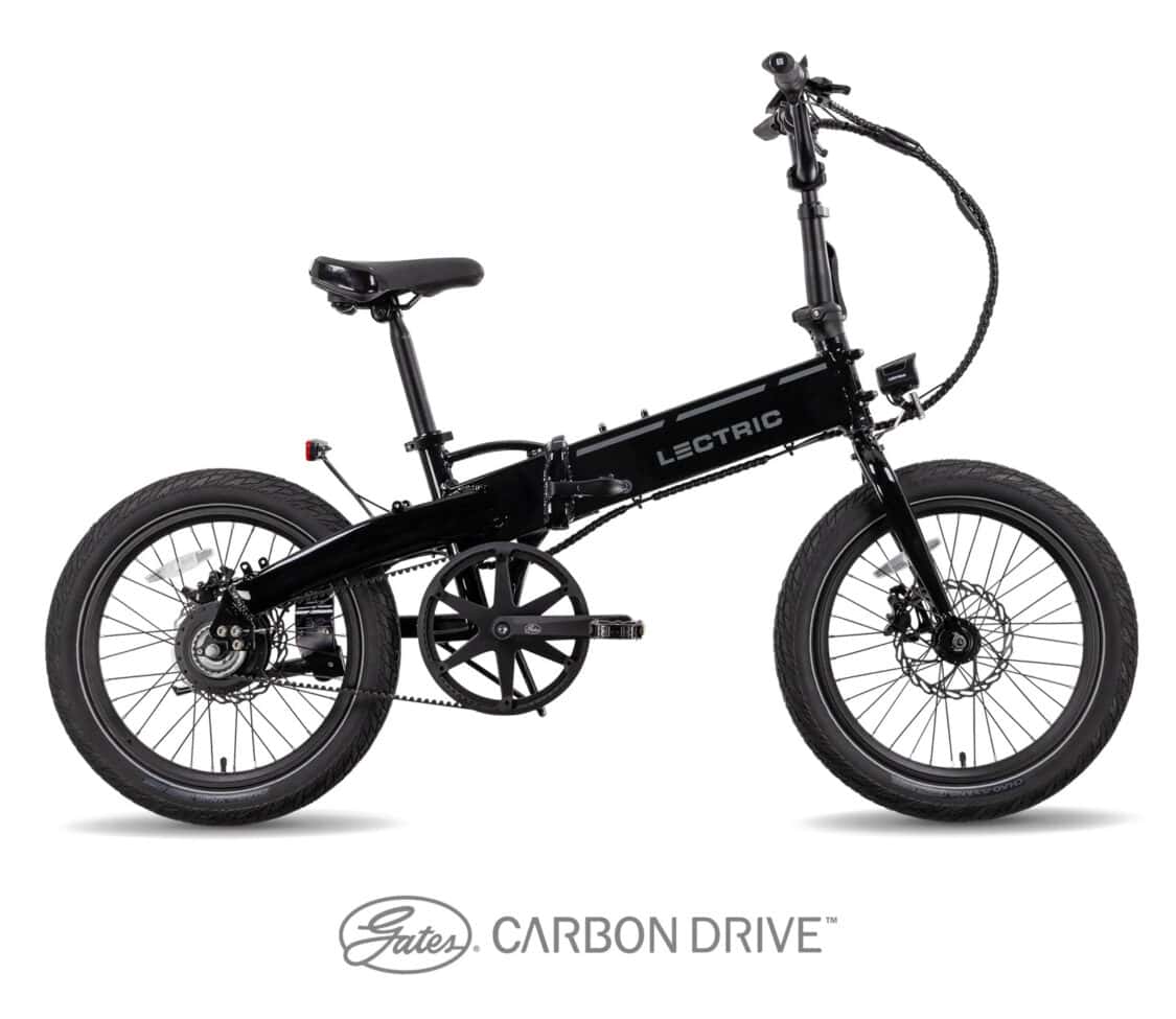 Lectric eBikes XP Lite 2.0 folding electric bike black Gates Carbon Drive belt