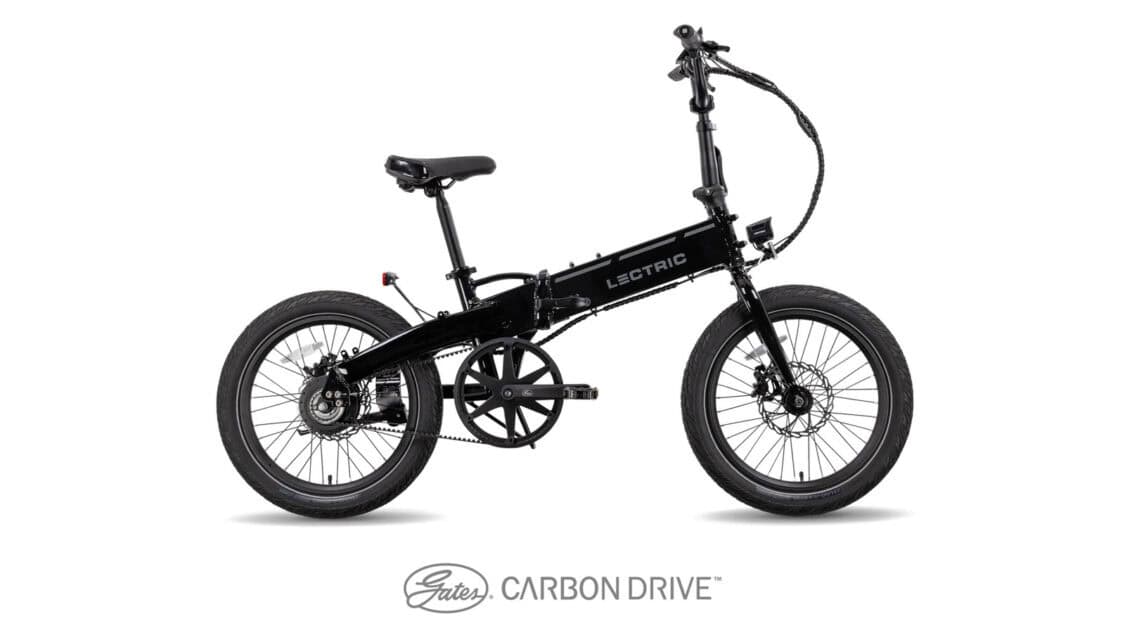 Lectric eBikes XP Lite 2.0 folding electric bike black Gates Carbon Drive belt