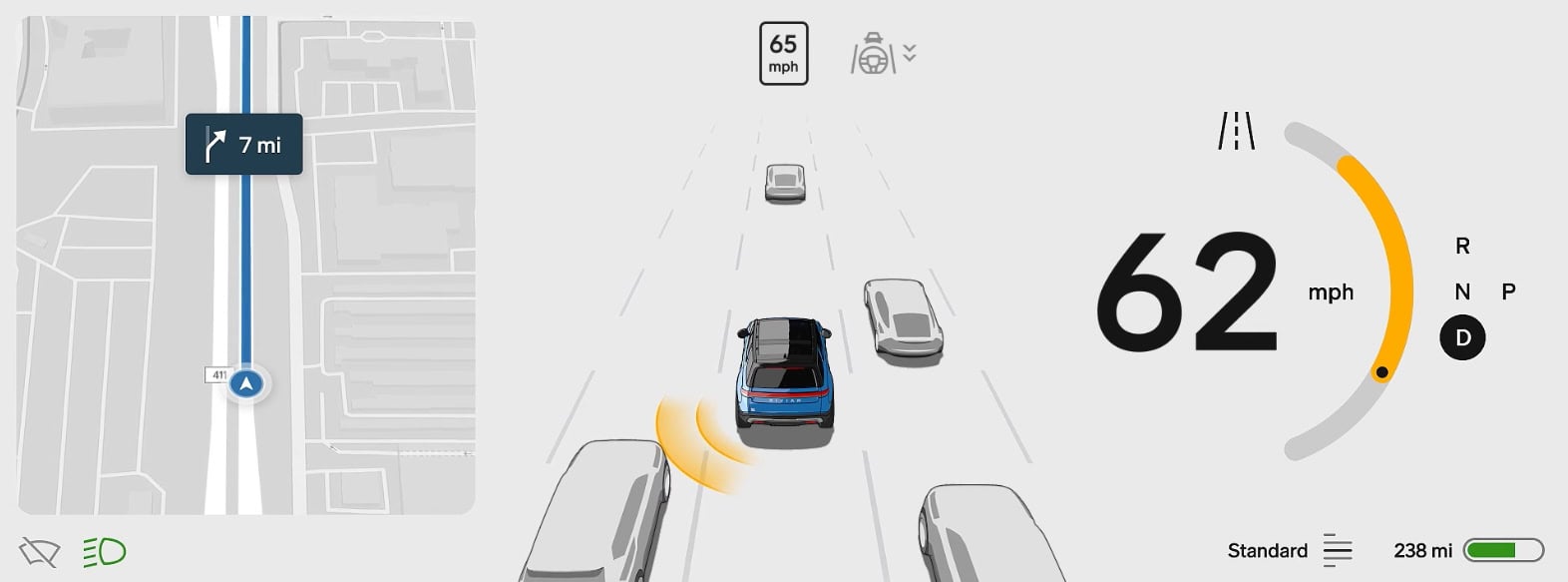 Rivian redesigned driver display with 360 degree Drive View.