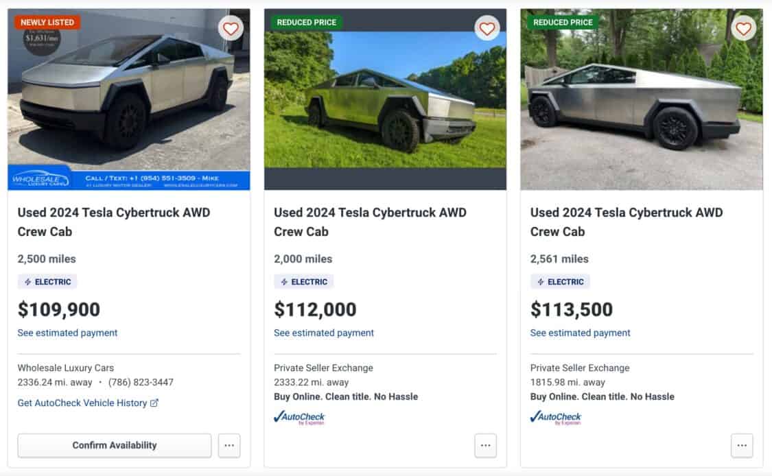 Tesla Cybertruck used market prices on Auto Trader - lowest pricing.