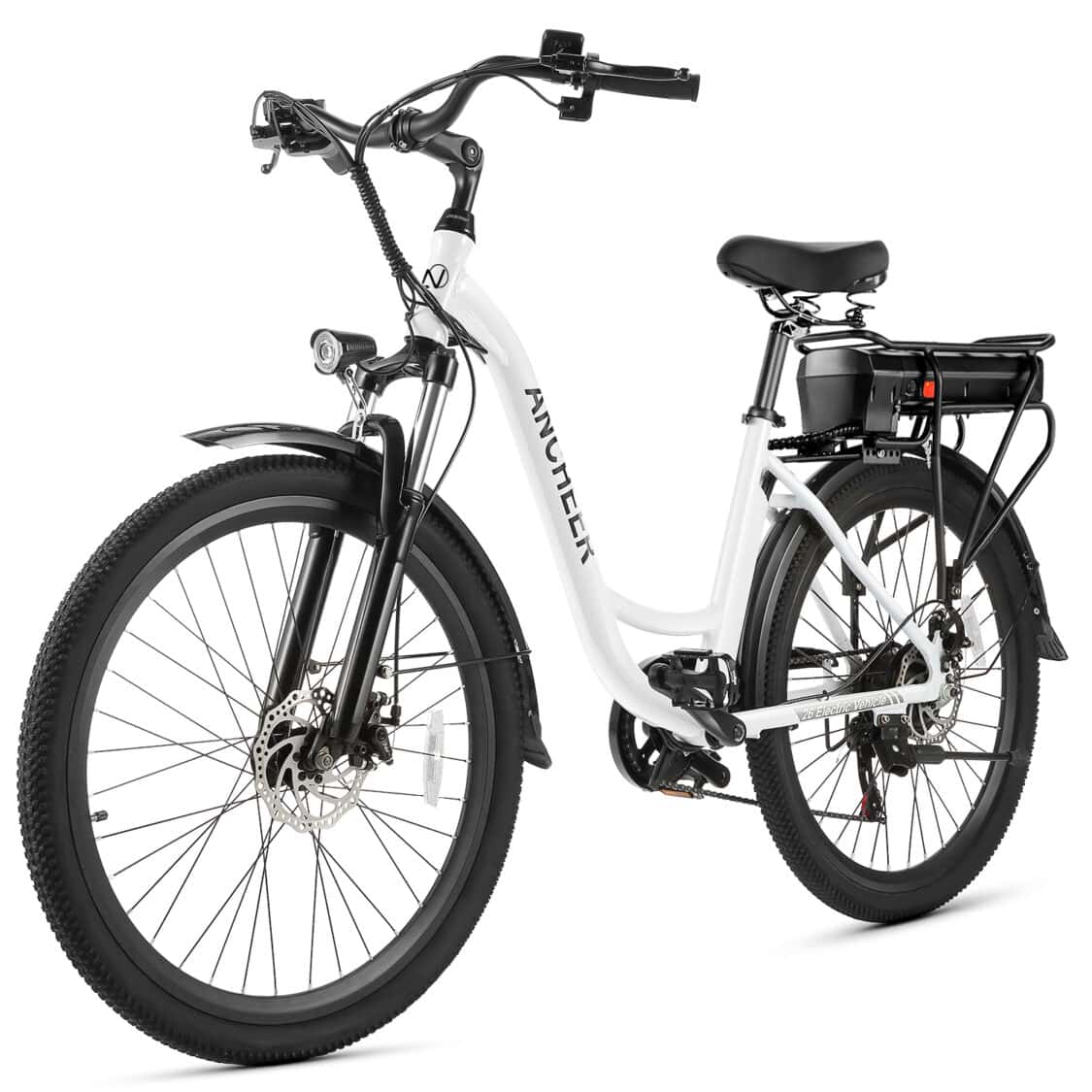 Ancheer 26 inch Electric Bike for Adults in white