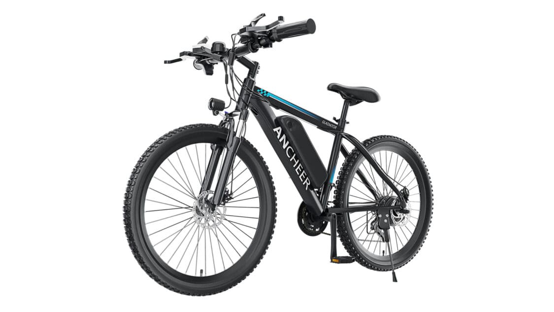 Ancheer 500W 26 inch Electric Mountain Bike Commuter Ebike blue for adults