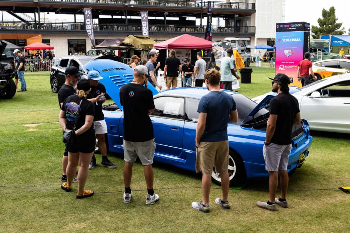 Eric and Amanda Dotson - 1990 Nissan Skyline GTR R32 - Electrify Showoff Phoenix 2024 - with judges