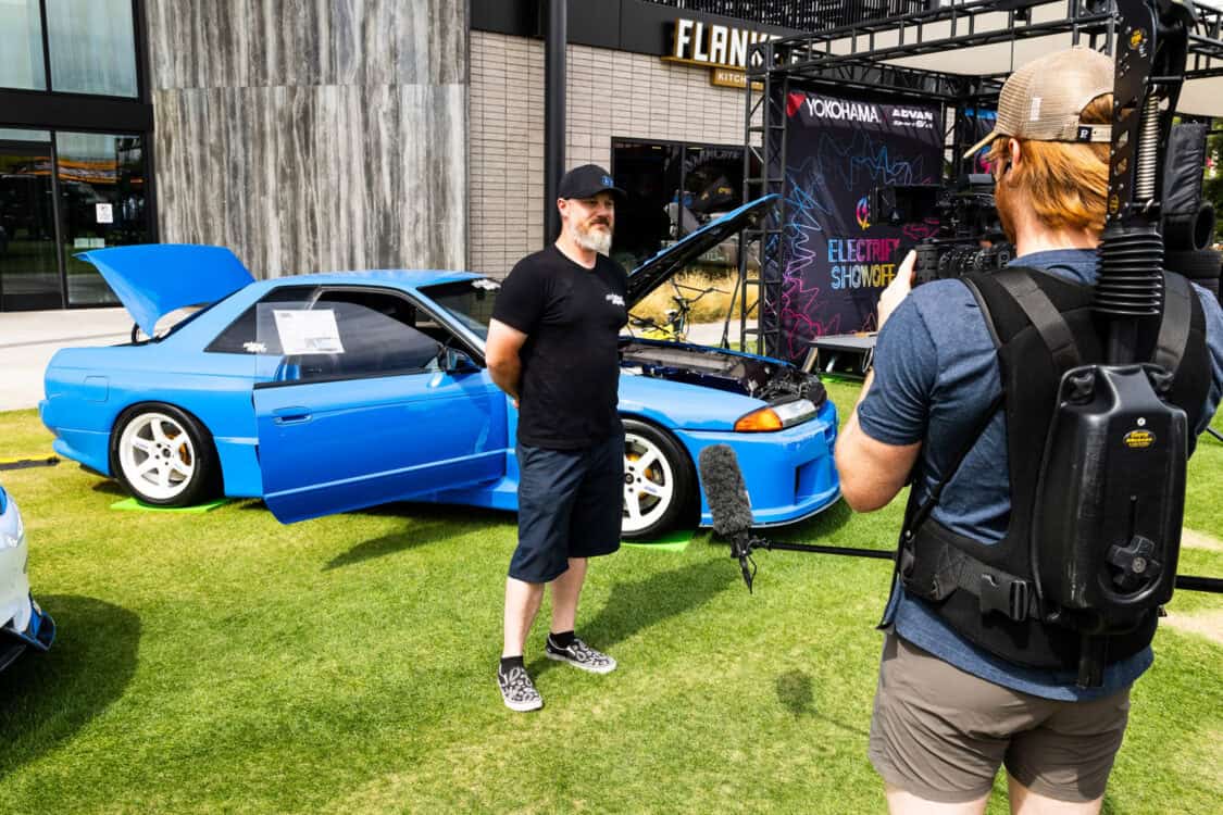 Eric and Amanda Dotson - 1990 Nissan Skyline GTR R32 - Electrify Showoff Phoenix 2024 - with camera crew