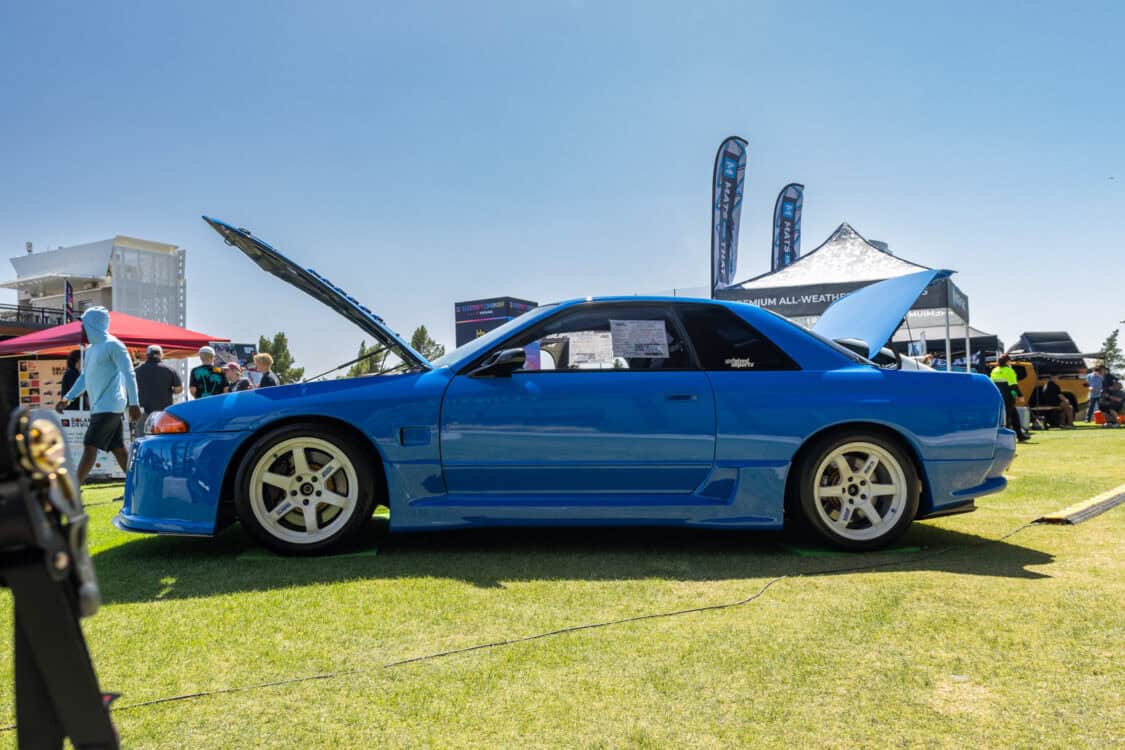 Eric and Amanda Dotson - 1990 Nissan Skyline GTR R32 - Electrify Showoff Phoenix 2024 - Ohlins Coilovers