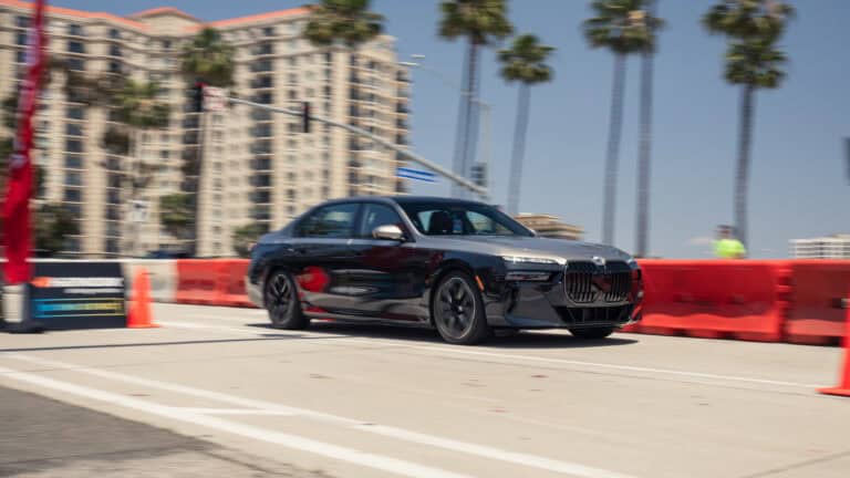 2024 2025 BMW i7 all electric car test drive at Electrify Expo Long Beach