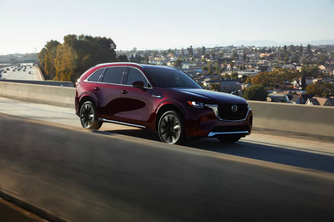 2025 Mazda CX-90 PHEV SUV artisan red side profile