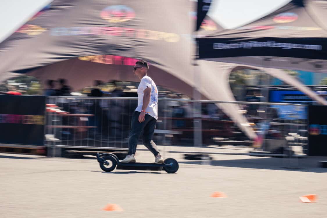 2Swift electric skateboard at Electrify Expo Long Beach side