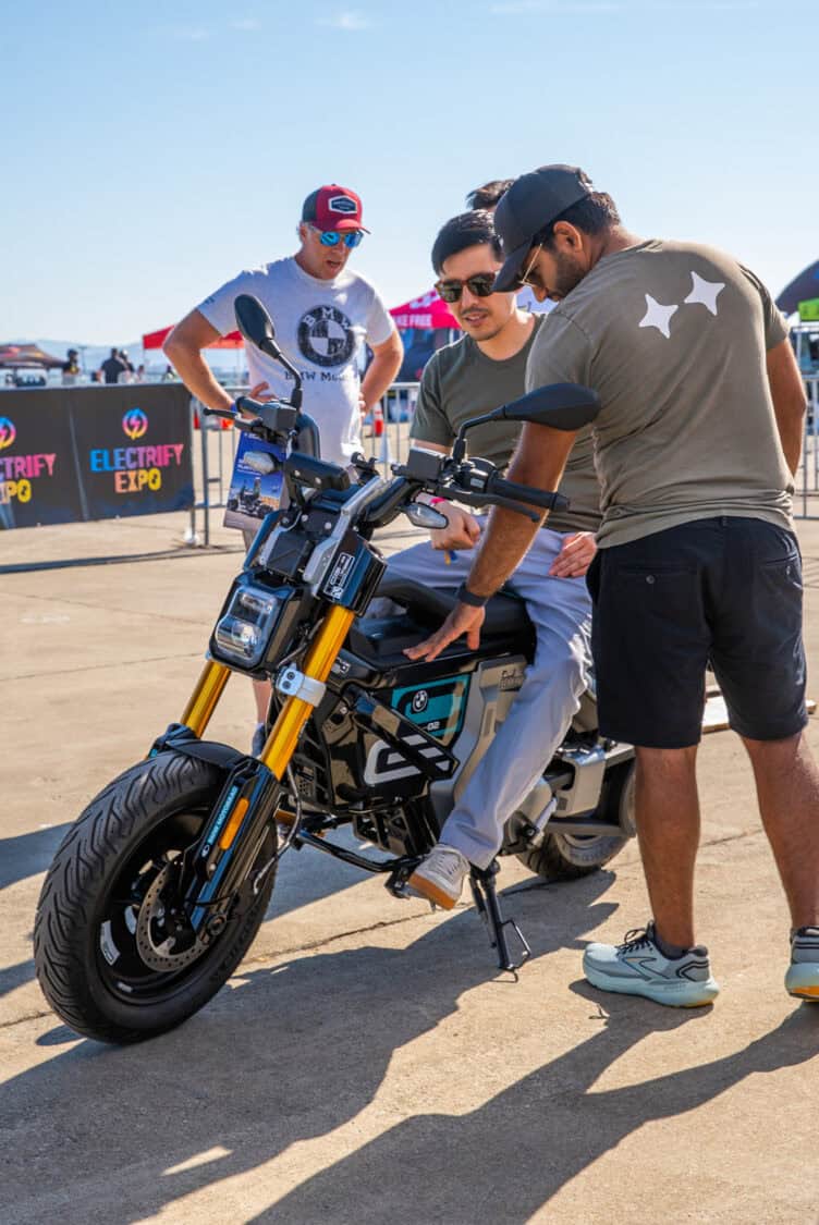 BMW Motorrad CE 02 electric motorcycle at Electrify Expo San Francisco