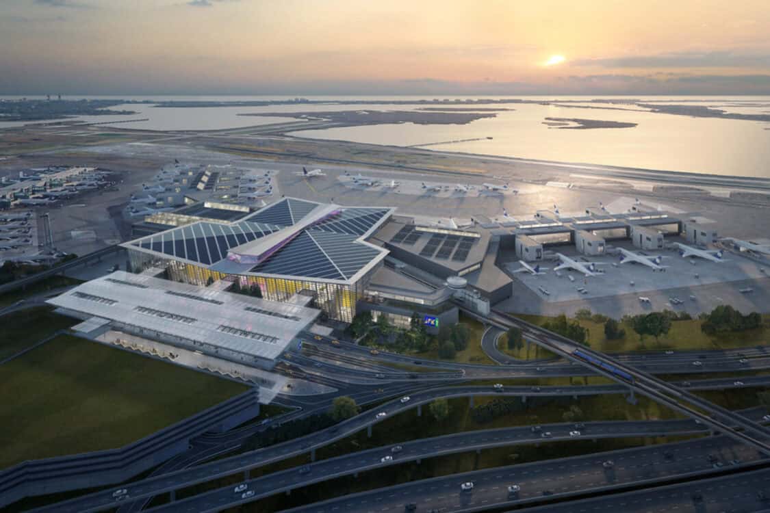 The New Terminal One JFK International Airport solar array rendering