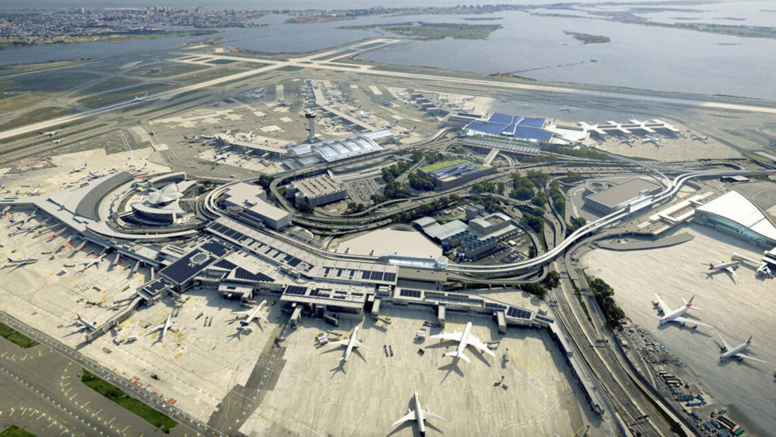 The New Terminal One JFK International Airport solar array rendering main