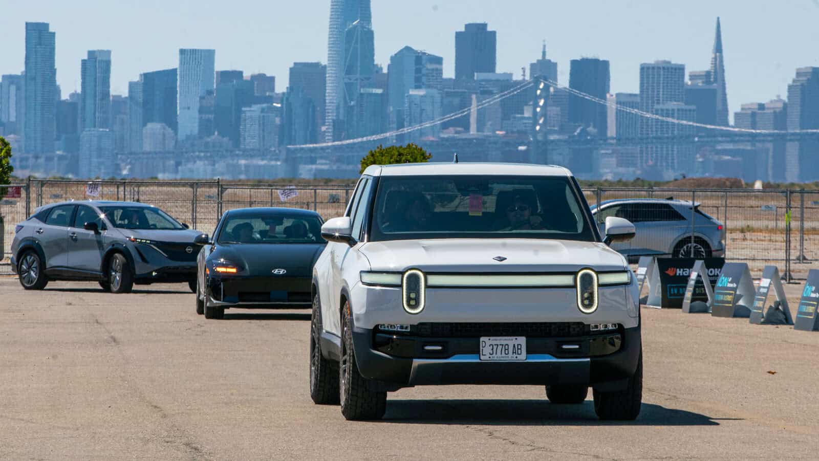 Electrify Expo San Francisco test ride demo Rivian R1S, Hyundai IONIQ 6, Nissan Ariya