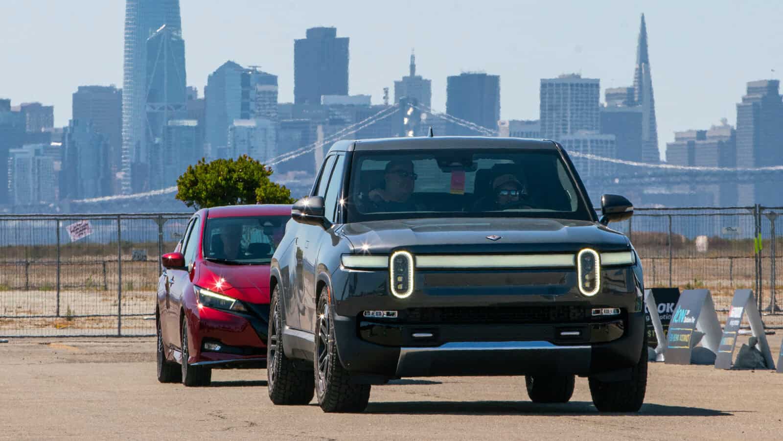 Electrify Expo San Francisco test ride demo Rivian R1T, Nissan LEAF