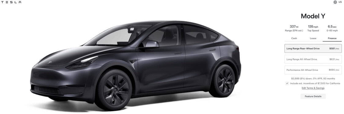 Big Savings on Tesla Model Y with 0% Financing and $7,500 Credit Available