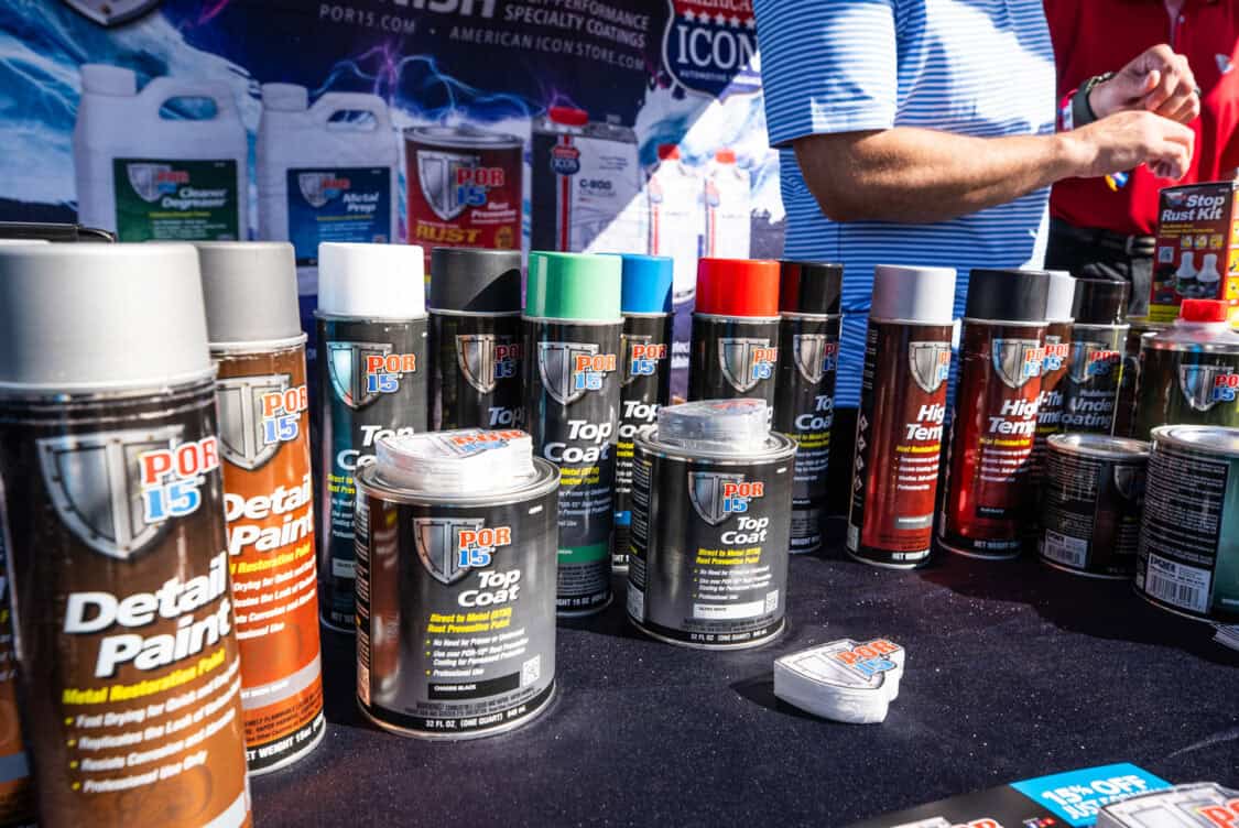 POR-15, the experts in rust prevention, clear coats and restoration materials, display at Electrify Showoff NY