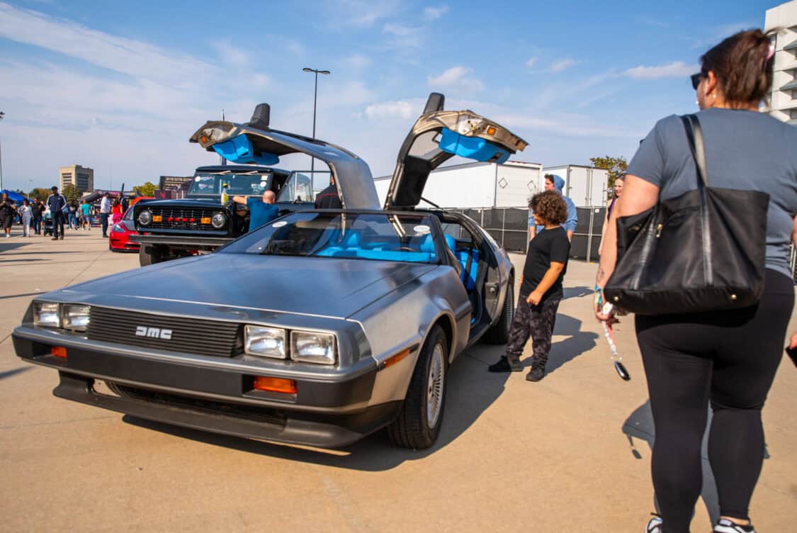 Sam Polyak's custom EVs and conversions - DMC DeLorean and Ford Bronco were a crown fav at Electrify Showoff NY