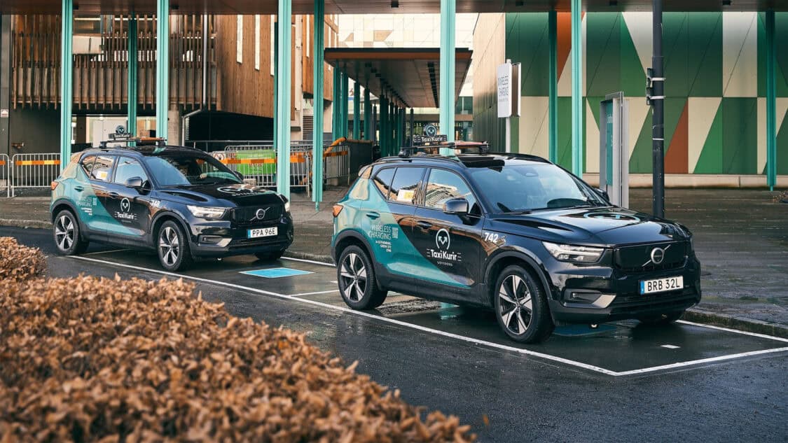 Volvo Wireless EV Charging Taxi Fleet in Gothenburg, Sweden