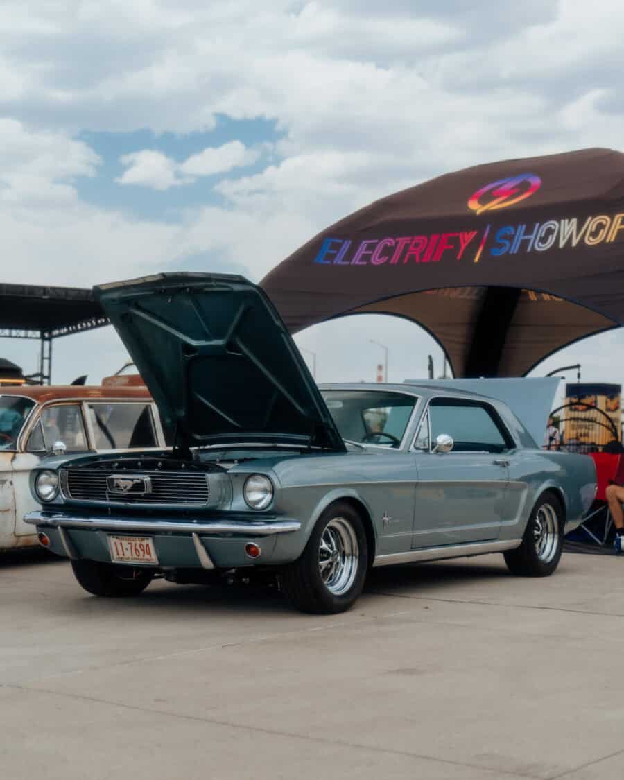 John Wilson's 1966 Ford Mustang Coupe at Electrify Showoff in Denver