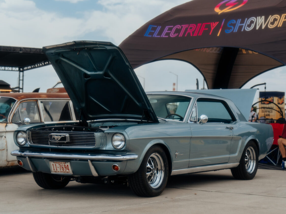 John Wilson's 1966 Ford Mustang Coupe at Electrify Showoff in Denver