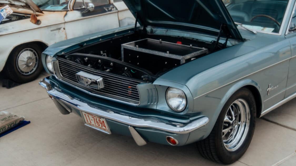 John Wilson's 1966 Ford Mustang Coupe at Electrify Showoff in Denver