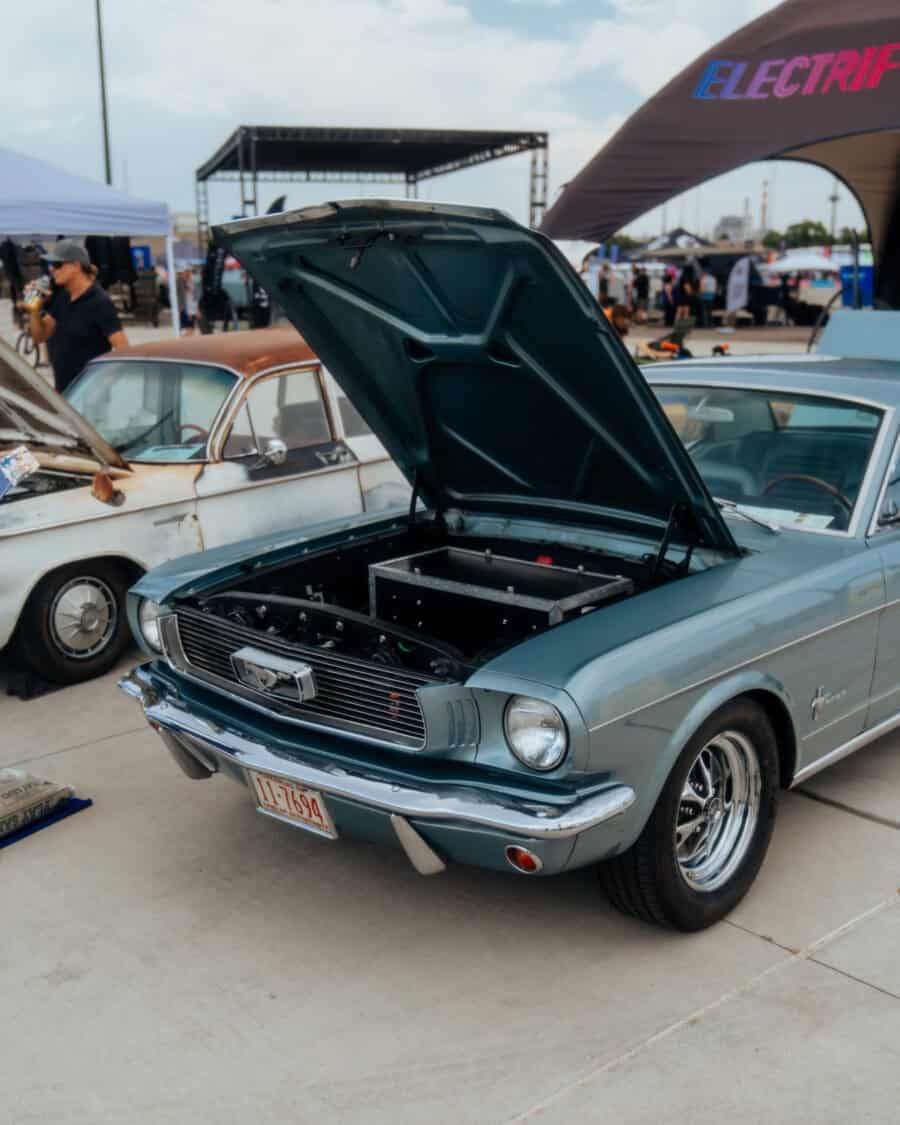 John Wilson's 1966 Ford Mustang Coupe at Electrify Showoff in Denver