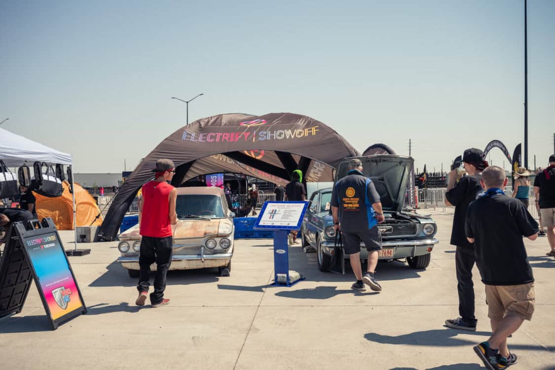 Terry Breheny's 1961 Chevy Corvair Lakewood 700 Wagon at Electrify Showoff Denver