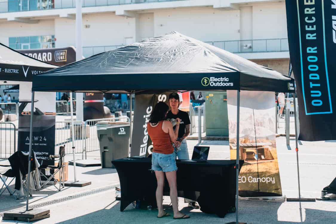 Electrify Outdoor Rec Austin - Electric Outdoors EO Canopy booth