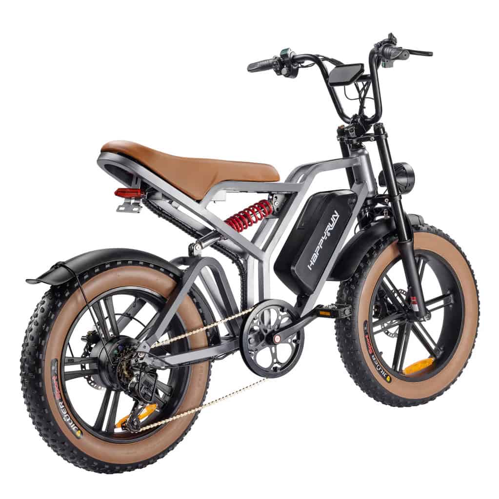 HappyRun Tank G60 750W Electric Bike Black Friday 2024 Sale - silver - rear