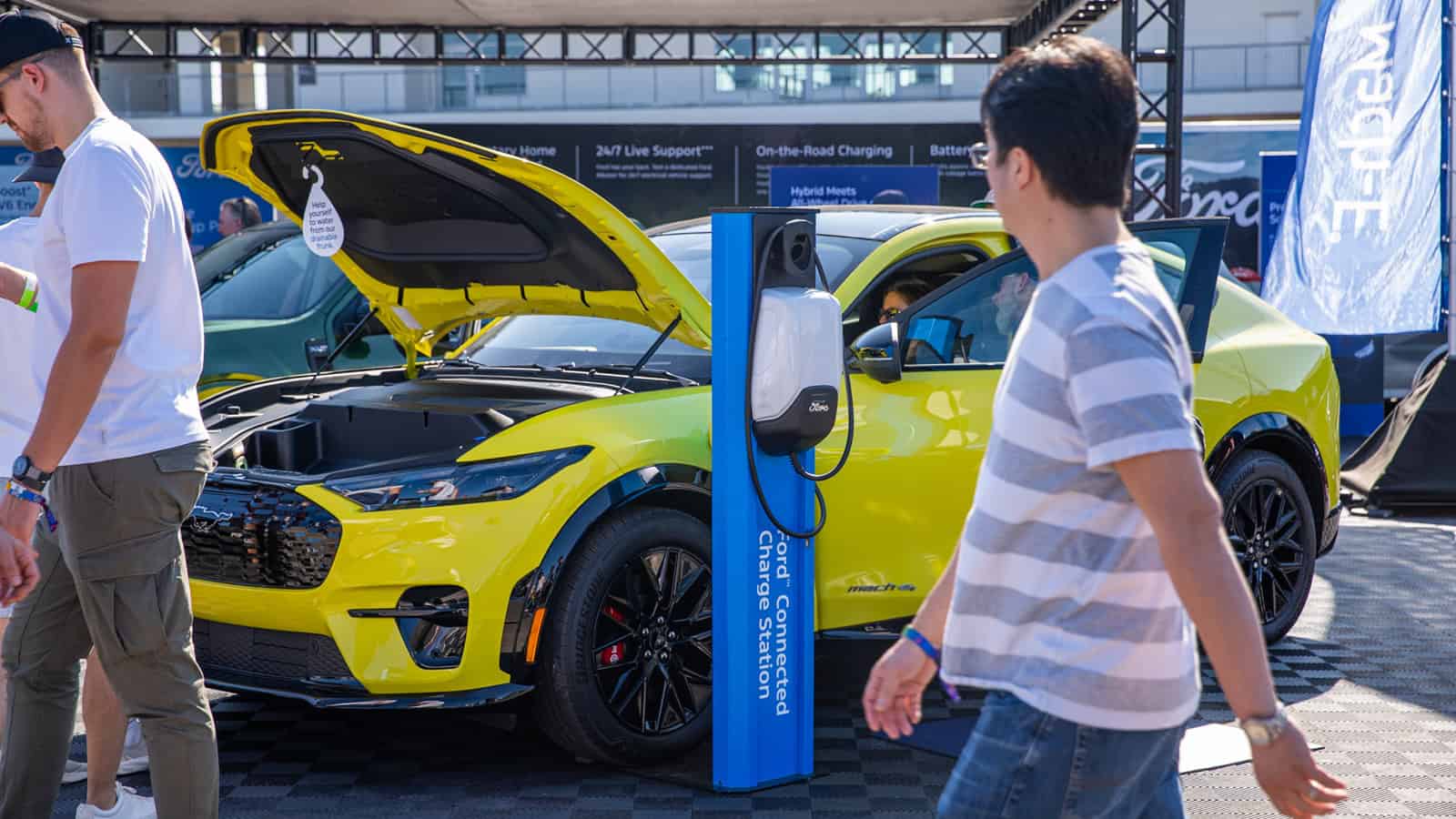 Ford Connected Home EV Charging Station with Mustang Mach-E at Electrify Expo