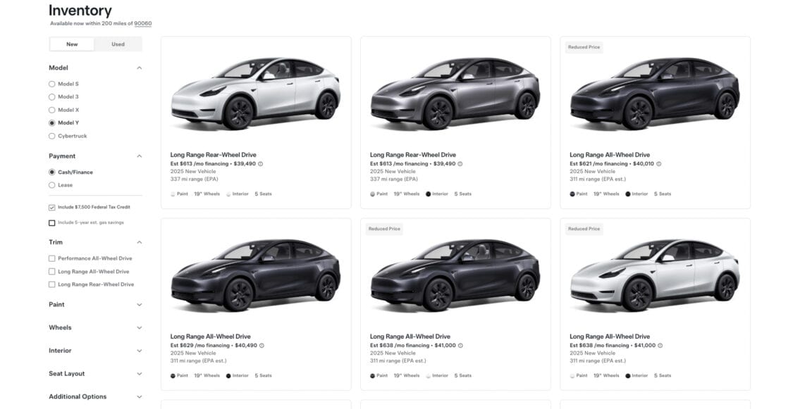 Tesla Model Y AWD Discounts Drop Below $40000 Before Juniper Update - Inventory