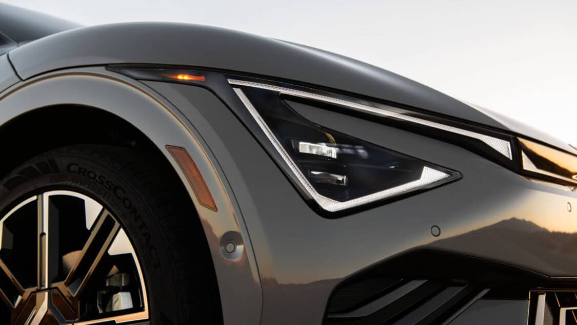 2025 Kia EV6 front LED headlights closeup