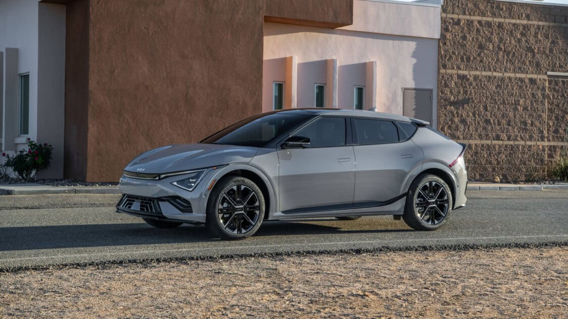 2025 Kia EV6 front driver three quarter profile