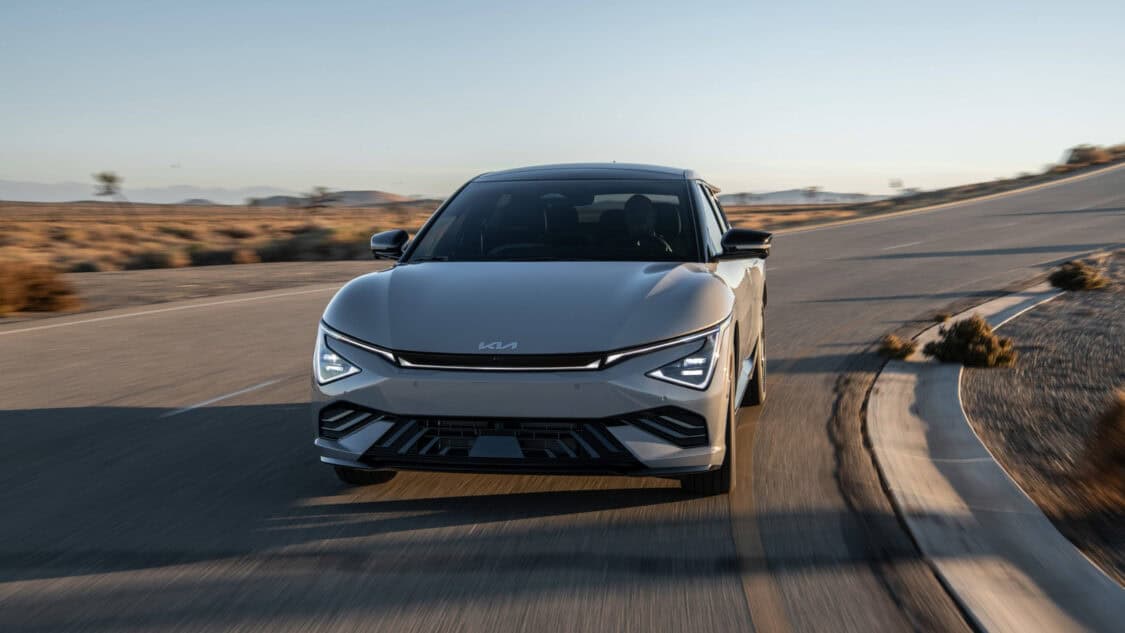 2025 Kia EV6 front driving rolling profile